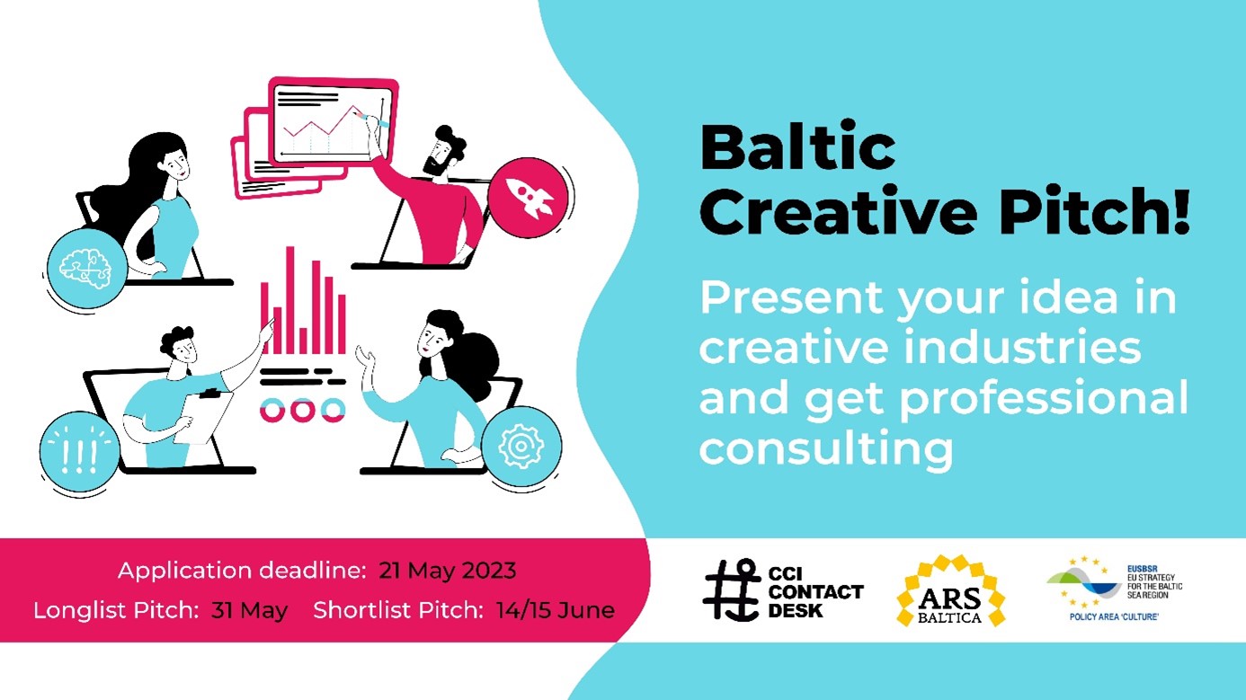 Baner : zaprezentuj swój pomysł na projekt z zakresu przemysłu kreatywnego i sektora kultury i otrzymaj profesjonalne doradztwo. Termin składania aplikacji: do 21 maja 2023 roku.  